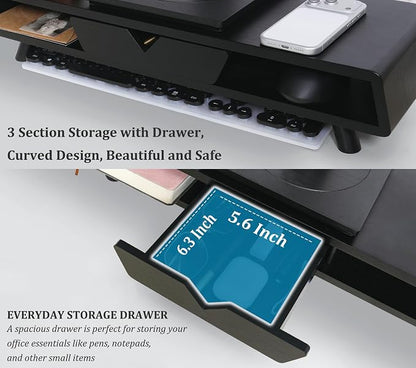 Homerays Monitor Stand with Drawer, Exquisite Computer Monitor Stand - Image 4