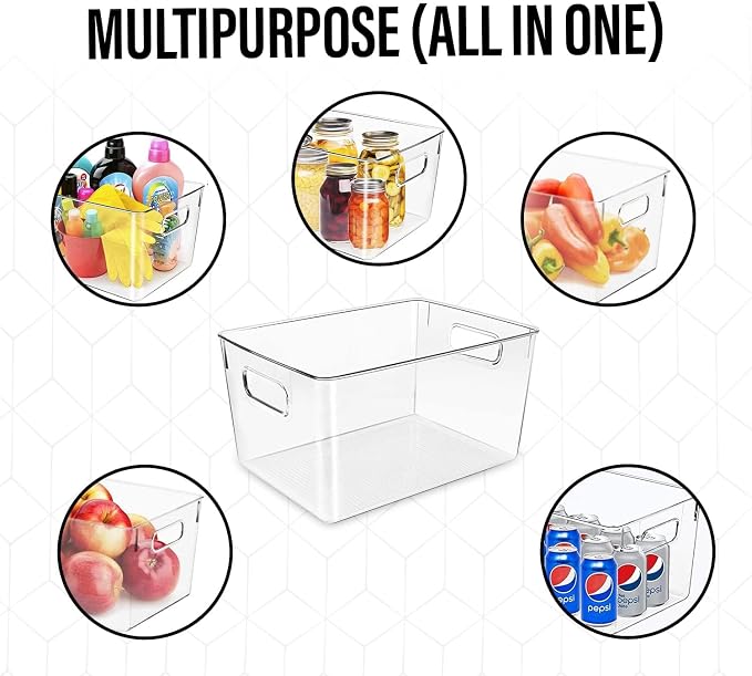 Clear Plastic Storage Bins, Pantry Organizers and Storage, Kitchen Organization - Image 5