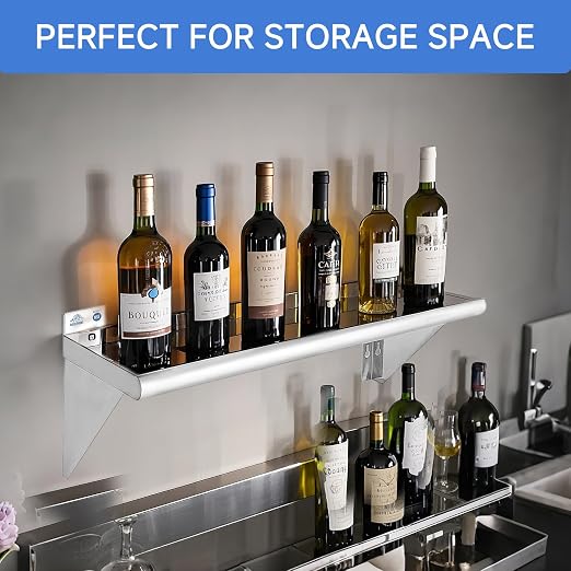 ROCKPOINT Stainless Steel Shelf 12 x 60 Inches 400lb, 2 Pack NSF Commercial - Image 3