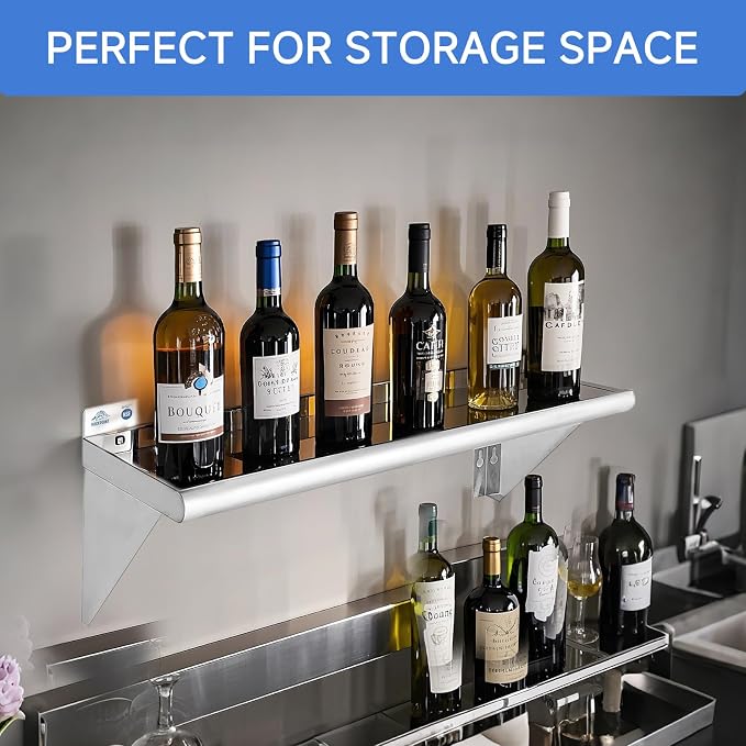 ROCKPOINT Stainless Steel Shelf 18 x 48 Inches 400lb, NSF Metal Commercial - Image 6