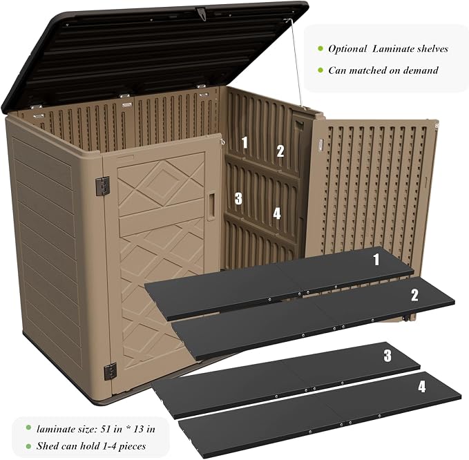 ZZM Large Outdoor Storage Shed, 48 Cu Ft Resin Versatile Storage Cabinet - Image 8