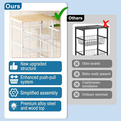 5-Tier Small Kitchen Storage Cart on Wheels - Image 7