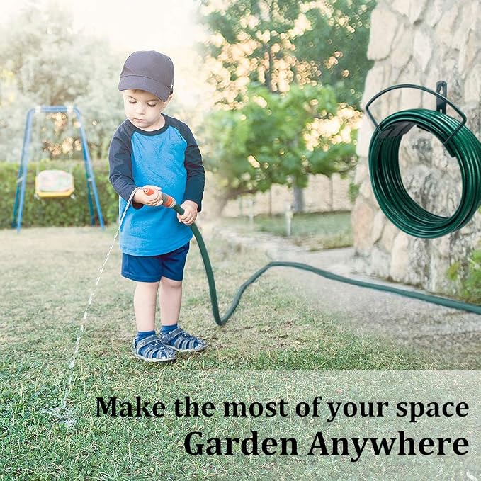 Deluxe Wall Mount Garden Hose Hanger Duty Metal Hose Holder Easily Holds 125 - Image 5