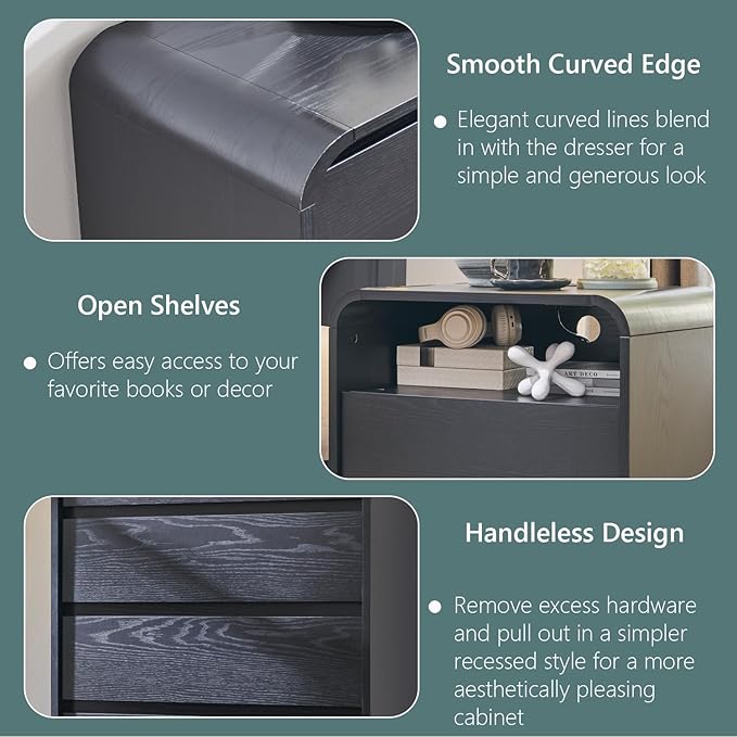 25" Tall Modern Nightstand - Image 5