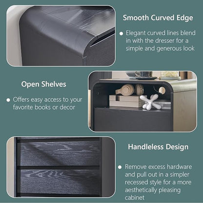 25" Tall Modern Nightstand - Image 5