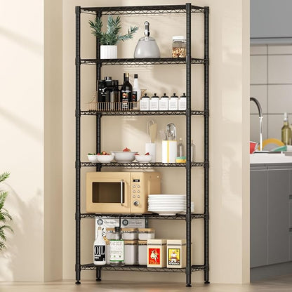 6 Tier Adjustable Storage Shelves, Heavy Duty Metal Utility Shelf 900LBS - Image 8
