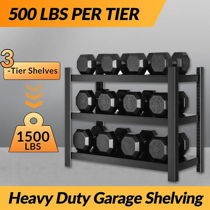 BESFUR 36" H Garage Shelving, 1500LBS 5-Tier Heavy Duty Storage Shelves and - Image 6