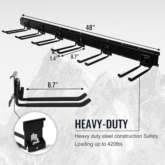 Garage Organization Wall Mount, 48inch Garden Tool Organizer - Image 2