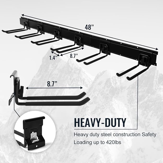 Garage Organization Wall Mount, 32inch Garden Tool Organizer - Image 3