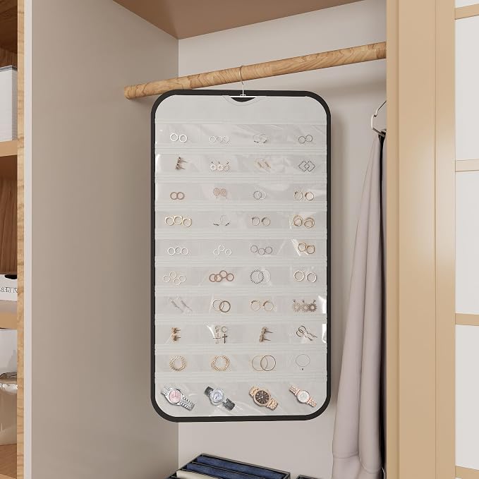 Hanging Jewelry Organizer Storage, 40 Pockets 36 Hooks Necklace Earring - Image 2