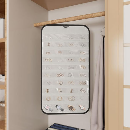 Hanging Jewelry Organizer Storage, 40 Pockets 36 Hooks Necklace Earring - Image 2
