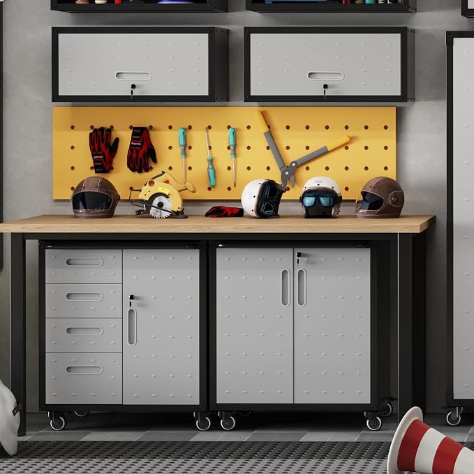 Metal Tool Cabinet, Garage Storage Cabinet System, Wall Cabinet & Locking - Image 2