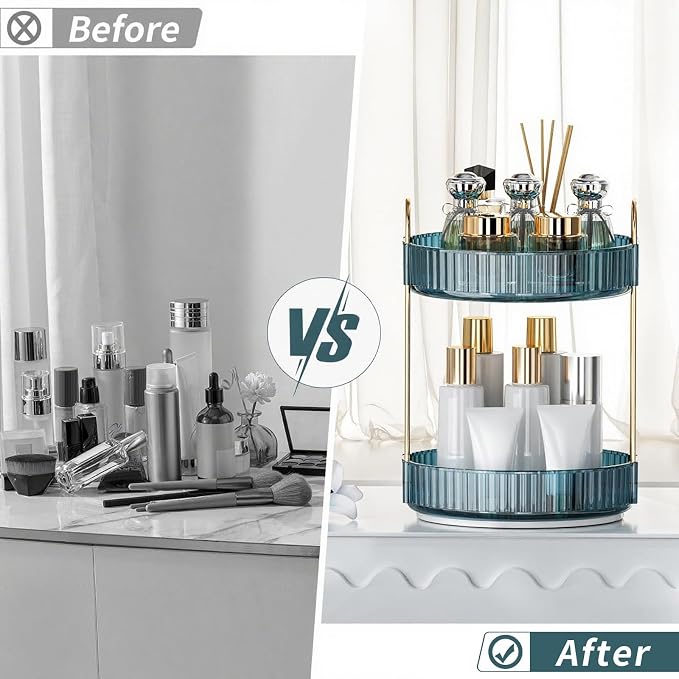 360° Rotating Makeup Organizer, Bathroom Organizers and Storage Holder Rack - Image 3
