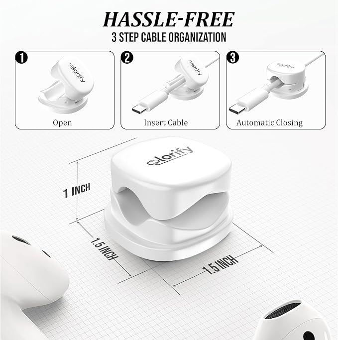8 Pack Spring Cable Clips, Adhesive Cord Organizer - Image 3