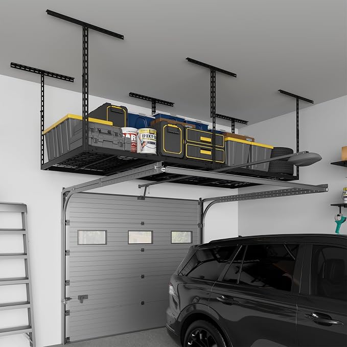 3X8FT Overhead Garage Storage Rack, Heavy Duty Metal Overhead Storage Organizer - Image 6