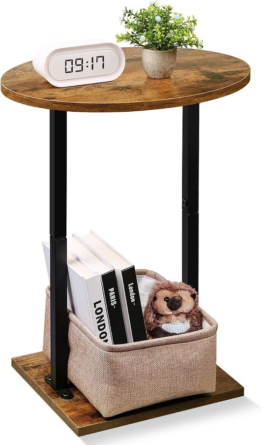 Eufrozy Small Side Table for Small Spaces, 24 inch Wooden Round End Table by Eufrozy