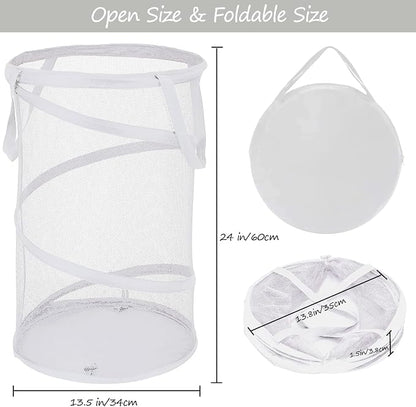 BATTOO Large Collapsible Laundry Basket Foldable Mesh Pop Up Hamper - Image 2