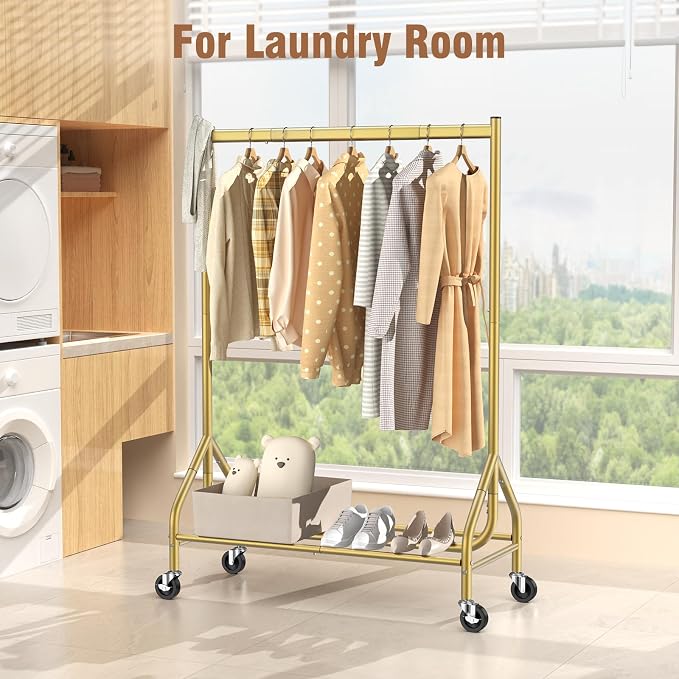EAGMAK Heavy Duty Clothes Rack Load 420 LBS, Rolling Garment Organizer - Image 7