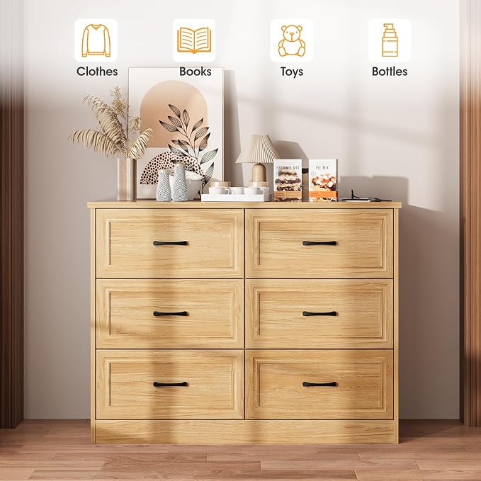 Fameill Dresser for Bedroom, 6 Drawer Wide Dresser Organizer - Image 5
