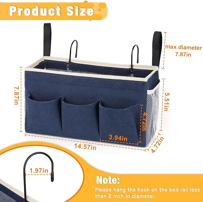 Bedside Caddy Bedside Organizer Bedside Storage Caddy - Image 3