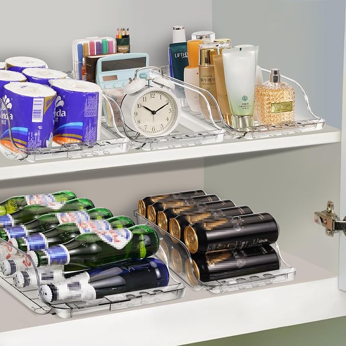 4 Packs Clear Width Adjustable Soda Can Organizer - Image 4