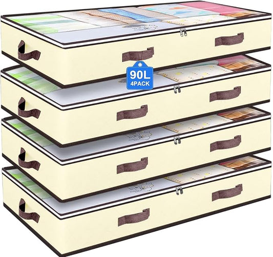 90L Under Bed Storage Containers, Closet Organizers and Storage Bins, Foldable by BuddingJoy-BuildaJoyfulLifeforYou