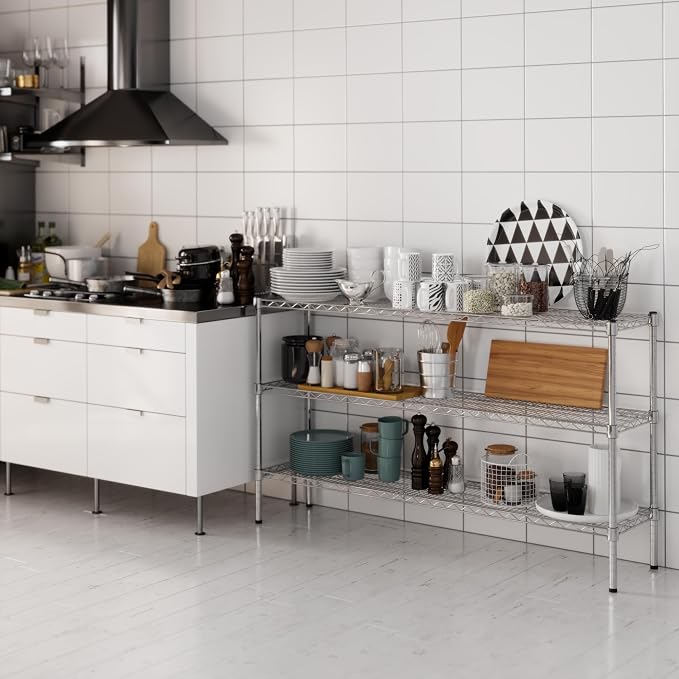 14" Deep x 60" Wide x 34" Height Wire Shelving Kit | 3-Tier | NSF Commercial - Image 6