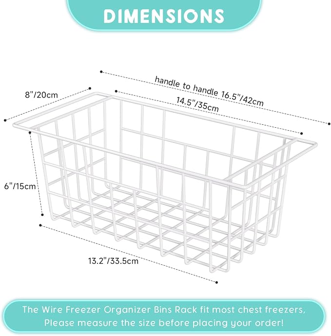 2Packs 16.5 inch Chest Freezer Organizer, Refrigerator Organizer Bins, Freezer - Image 2