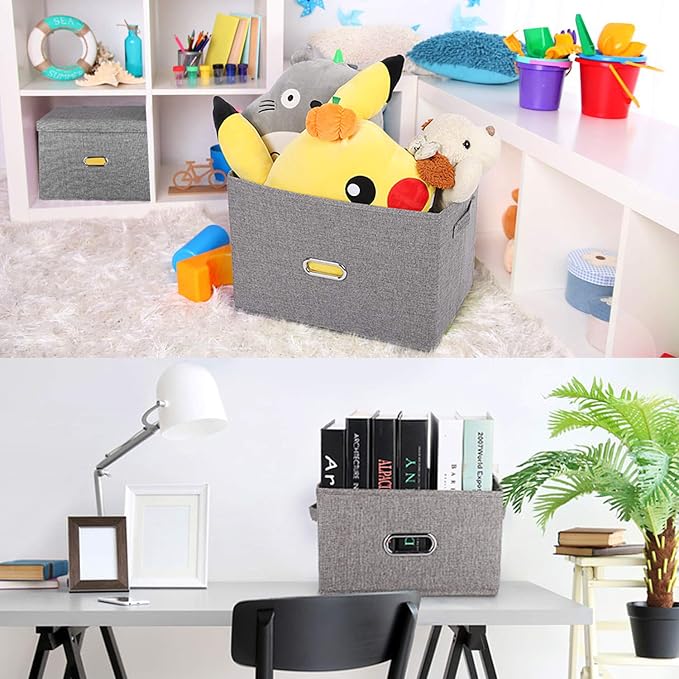 Linen Fabric Collapsible Storage Bins - Image 5