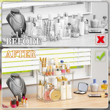 Yieach 2 Tier Bathroom Counter Organizer, Tiered Bathroom Organizer - Image 4