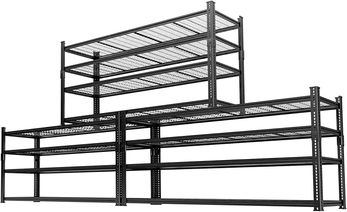 Storage Shelves 3PCS Garage Shelving Heavy Duty 2640LBS Capacity, 4 Tier by Unknown