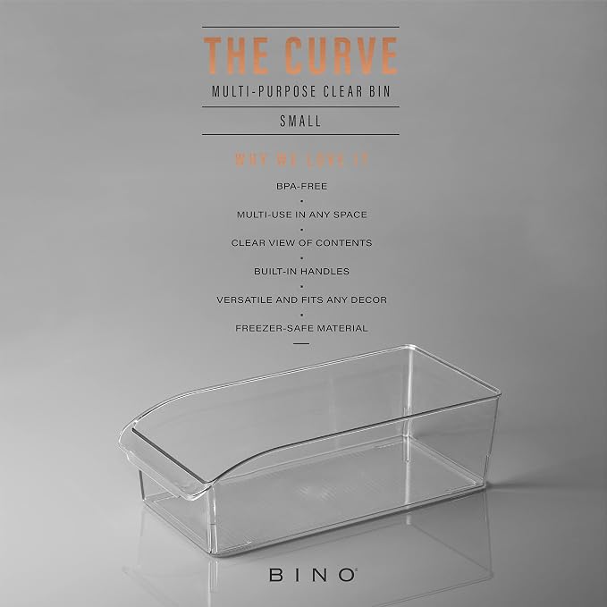 BINO | Plastic Storage Bins, Small | THE CURVE COLLECTION | Multi-Use Organizer - Image 2