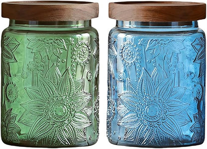 Set of 2 Vintage Glass Jars, Coffee Beans, Pet Food, Laundry Detergent by ANSQU