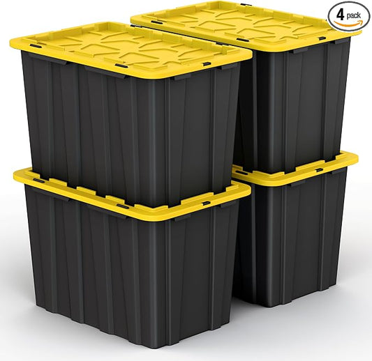 Lifetime Home 4 PACK of X-Large 23 Gallon Plastic Storage Bin Tote Organizing by BestSellingProducts