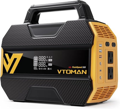 VTOMAN FlashSpeed 300 Portable Power Station, 300W 230Wh LiFePO4 Battery by VTOMAN