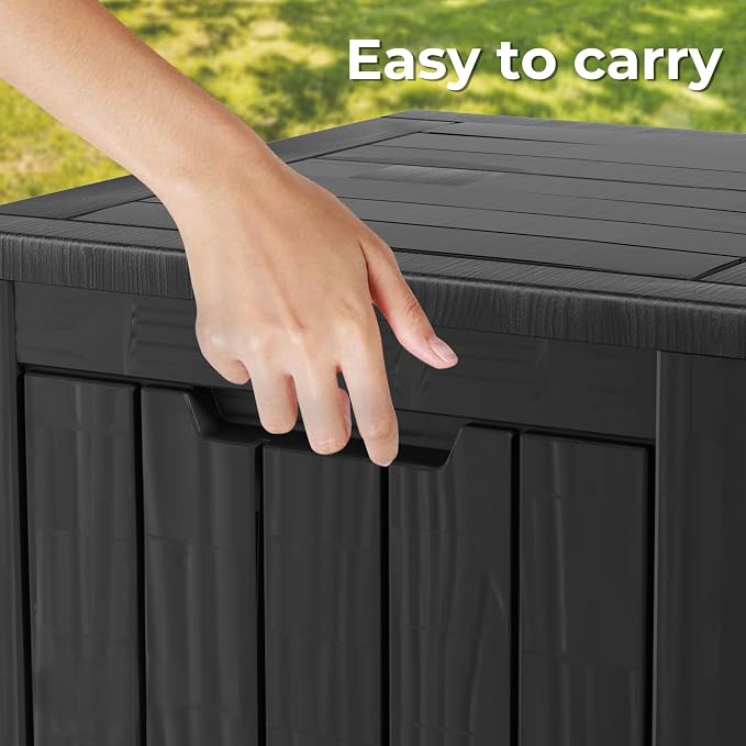 35 Gallon Resin Deck Box, Waterproof Outdoor Storage Box - Image 4