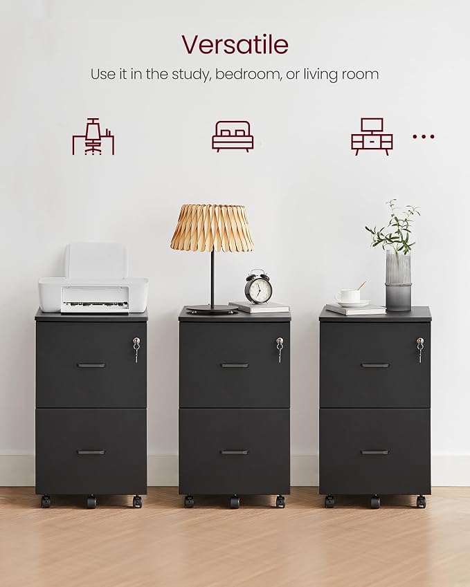 VASAGLE 2-Drawer File Cabinet, Locking Filing Cabinet - Image 6