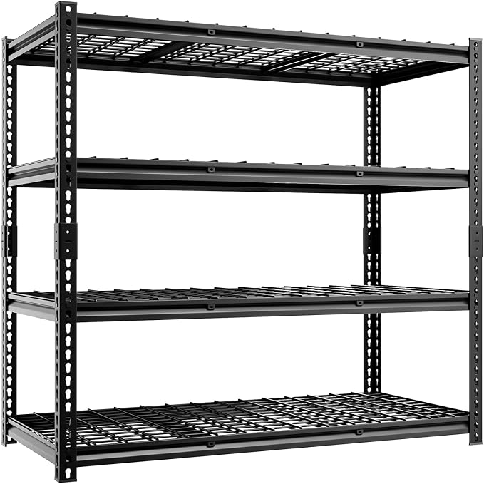 4-Tier 60" W X 24" D X 60" H Garage Shelves 2500LBS Heavy Duty Shelving by cynnda