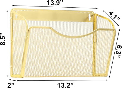 EASEPRES 3 Single Pocket Mesh Hanging File Organizer, Vertical Wall Mounted - Image 2