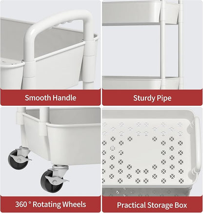 Sywhitta 4-Tier Plastic Rolling Utility Cart - Image 3