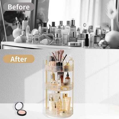 360 Rotating Makeup Organizer, 3 Tier Large Capacity Make Up Organizers and - Image 5
