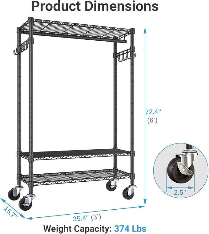VIPEK R3 Heavy Duty Garment Rack - Image 5
