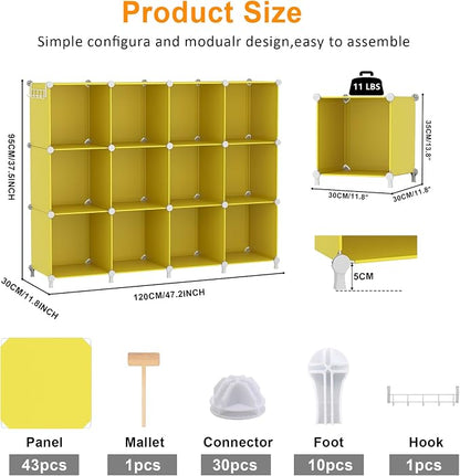 AWTATOS Cube Storage Organizer, Storage Cubes Shelves, 12 Cube Closet - Image 3