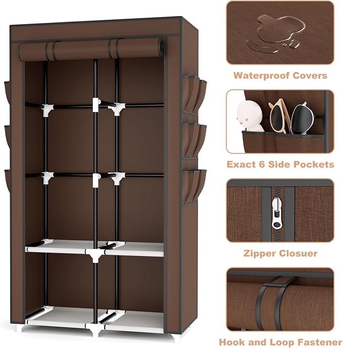 VTRIN Portable Closet Wardrobe for Hanging Clothes - Image 4