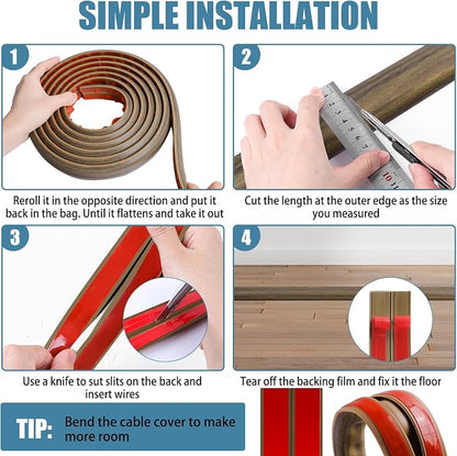 Floor Cord Covers for Wires 10FT Cable Hider Wire Cover Self Adhesive Cord - Image 5