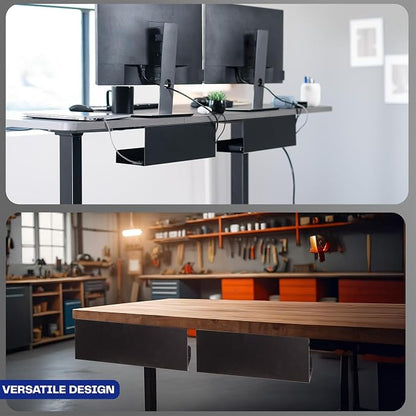 VIVO Under Desk 17 inch Extra Deep Cable Management Trays, Power Strip Holders - Image 7