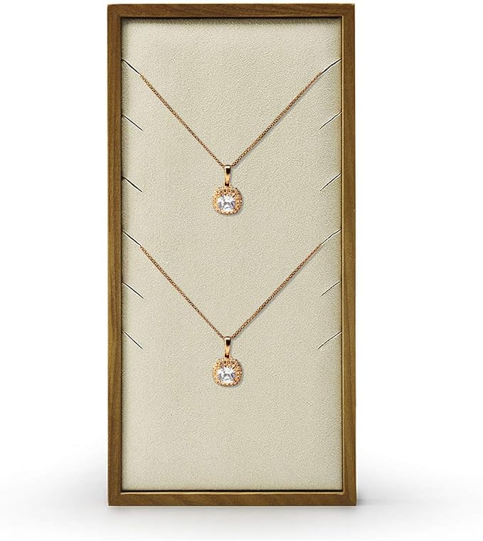 Oirlv Solid Wood Necklace Display Tray Jewelry Showcase Organizer by Oirlv