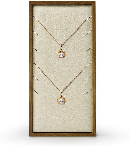 Oirlv Solid Wood Necklace Display Tray Jewelry Showcase Organizer by Oirlv