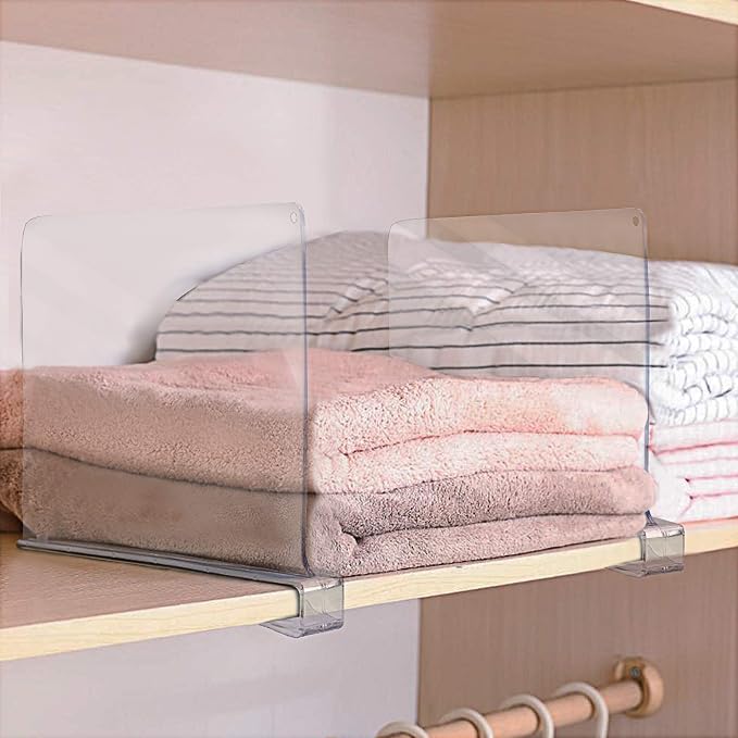 Sorbus 6 Acrylic Shelf Dividers - Image 2