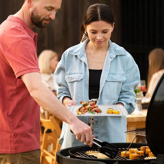 LEHAHA Grilling Prep and Serve Trays, Melamine BBQ Tray - Image 6